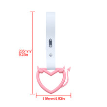 Load image into Gallery viewer, Brand New Devil Love Heart Pink JDM TSURIKAWA Ring Subway Train Bus Handle White Strap Charm Drift