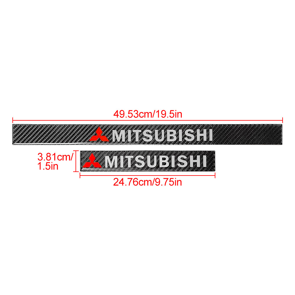 Brand New 4PCS Universal Mitsubishi Real Carbon Fiber Black Car Door Scuff Sill Cover Panel Step Protector