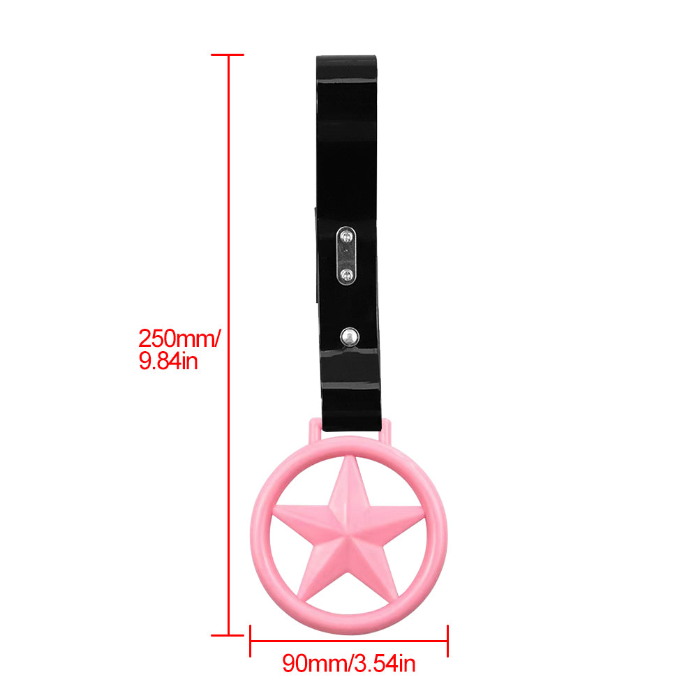 Brand New Round Star Pink JDM TSURIKAWA Ring Subway Train Bus Handle Black Strap Charm Drift