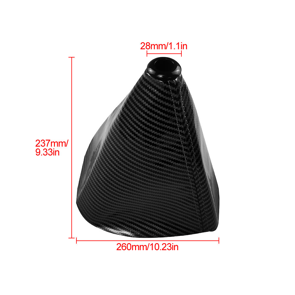 Brand New Universal GR SPORT Carbon Fiber Black Leather PVC Style Black Stitch Leather Gear Manual Shifter Shift Knob Boot