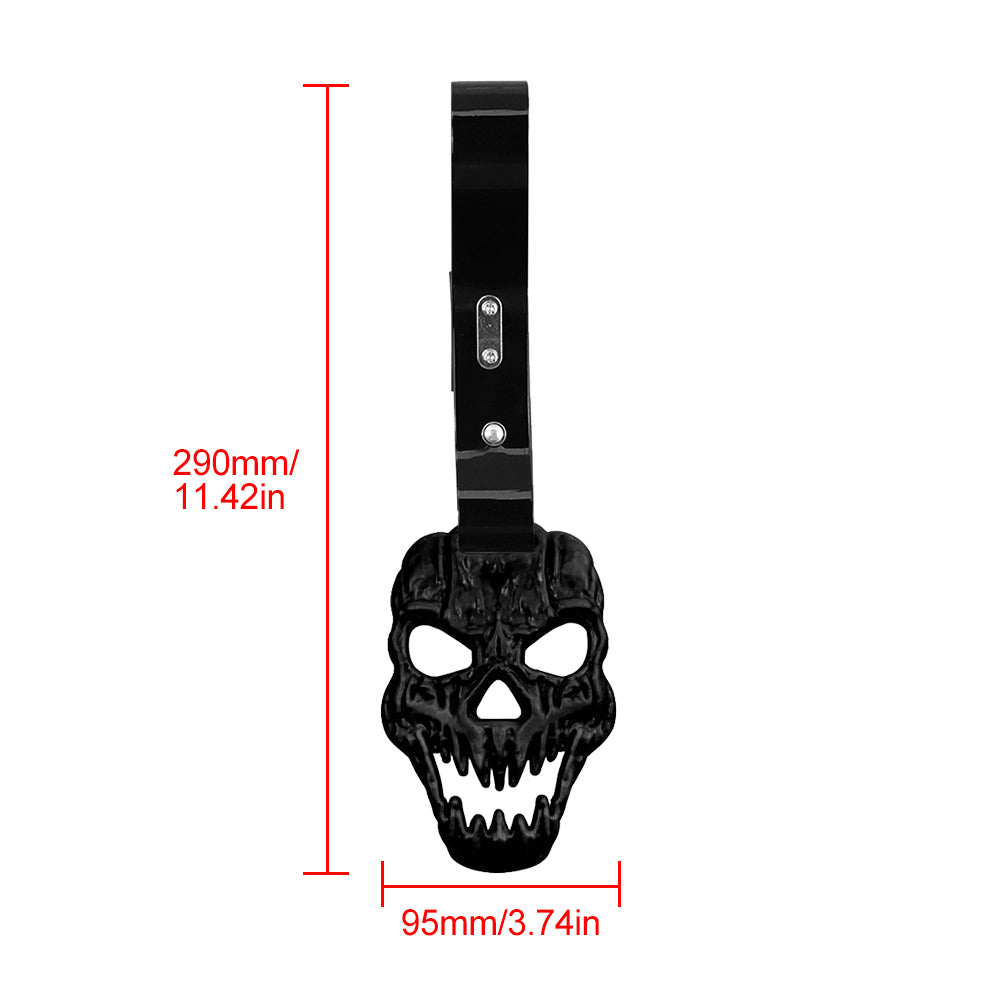 Brand New Skull Head Black JDM TSURIKAWA Ring Subway Train Bus Handle Black Strap Charm Drift