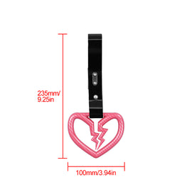 Brand New Pink Broken Heart Carbon Fiber JDM TSURIKAWA Ring Subway Train Bus Handle Strap Charm Drift