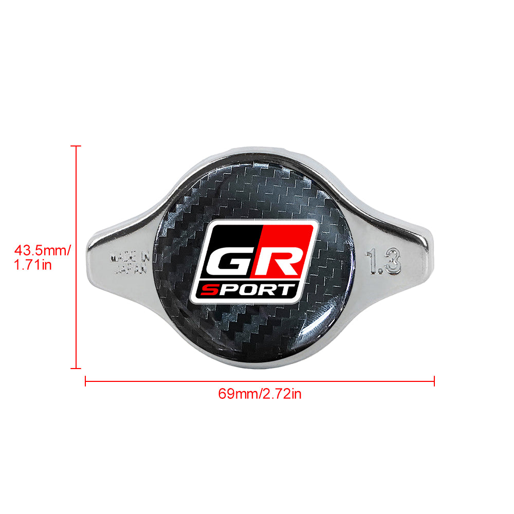 Brand New JDM 1.3bar 9mm GR SPORT Chrome Racing Cap High Pressure Radiator Cap For Universal