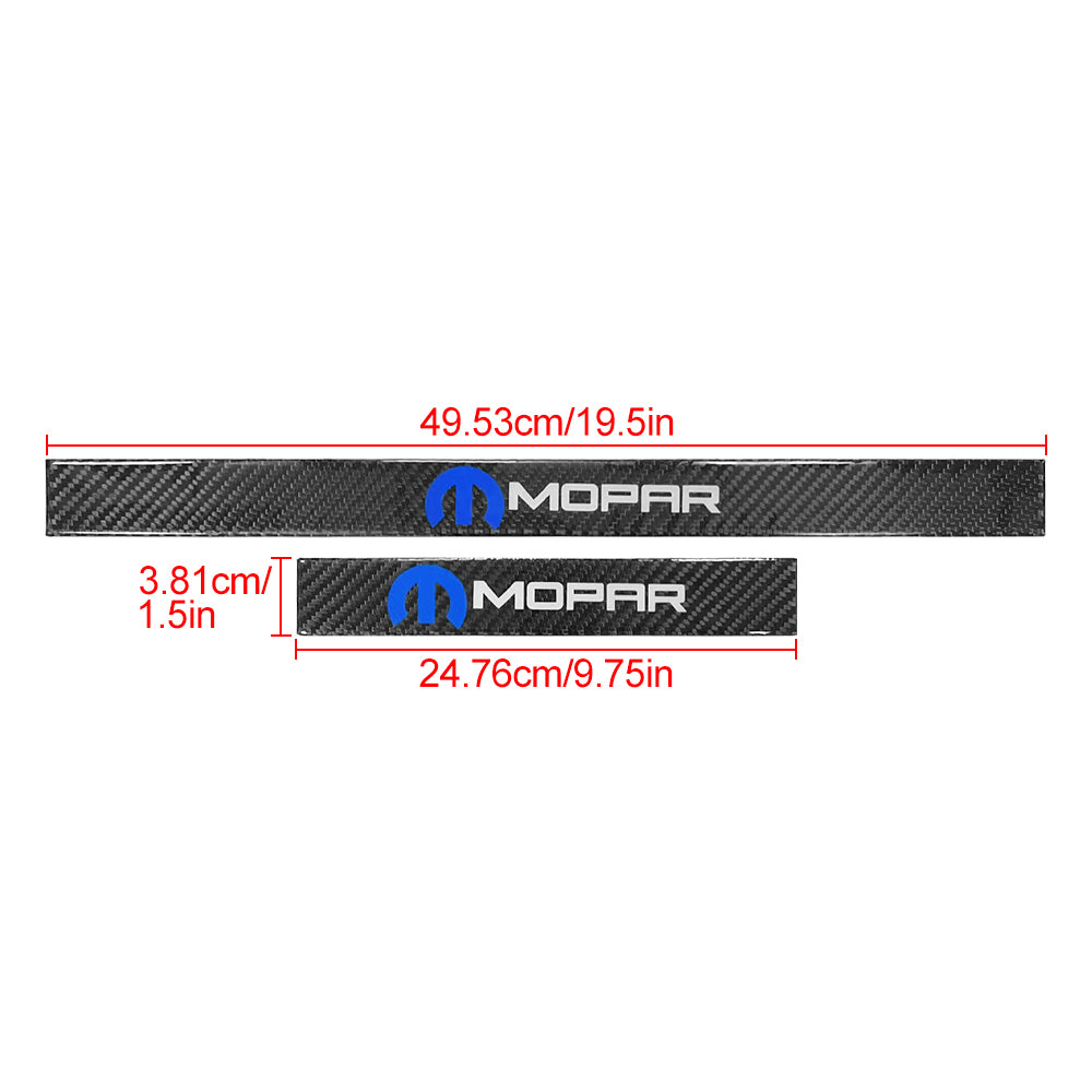 Brand New 4PCS Universal Mopar Real Carbon Fiber Black Car Door Scuff Sill Cover Panel Step Protector