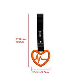 Brand New Heartbeats Orange JDM TSURIKAWA Ring Subway Train Bus Handle Black Strap Charm Drift