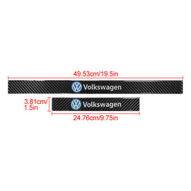 Brand New 4PCS Universal Volkswagen Real Carbon Fiber Black Car Door Scuff Sill Cover Panel Step Protector