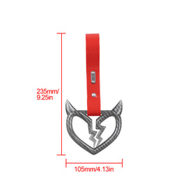 Brand New Devil Demon Broken Heart Carbon Fiber JDM TSURIKAWA Ring Subway Train Bus Handle Strap Charm Drift