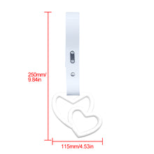 Load image into Gallery viewer, Brand New Double Love Heart White JDM TSURIKAWA Ring Subway Train Bus Handle White Strap Charm Drift