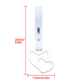 Brand New Double Love Heart White JDM TSURIKAWA Ring Subway Train Bus Handle White Strap Charm Drift