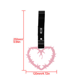 Brand New Barbed Wire Heart Pink JDM TSURIKAWA Ring Subway Train Bus Handle Black Strap Charm Drift