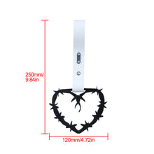 Load image into Gallery viewer, Brand New Barbed Wire Heart Black JDM TSURIKAWA Ring Subway Train Bus Handle White Strap Charm Drift