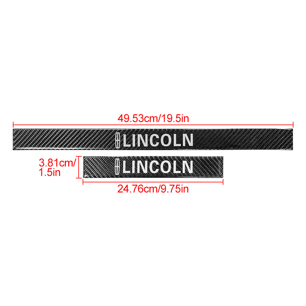 Brand New 4PCS Universal Lincoln Real Carbon Fiber Black Car Door Scuff Sill Cover Panel Step Protector