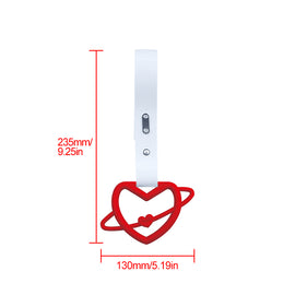 Brand New Space Heart Red JDM TSURIKAWA Ring Subway Train Bus Handle White Strap Charm Drift