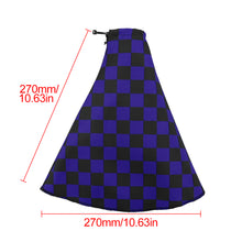 Load image into Gallery viewer, Brand New Universal Checkered Blue Black Stitch Fabric Gear Manual Shifter Shift Knob Boot