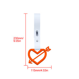 Brand New Arrow Heart Love Orange JDM TSURIKAWA Ring Subway Train Bus Handle White Strap Charm Drift