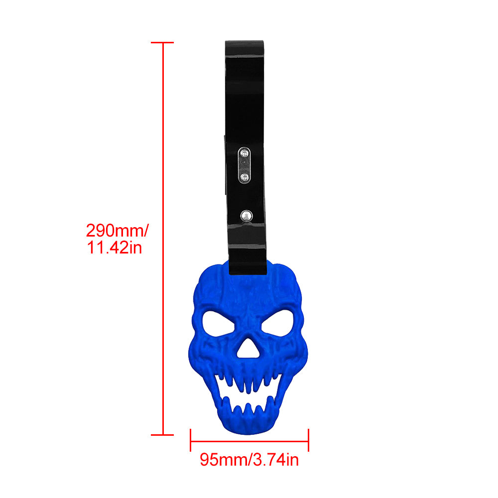 Brand New Skull Head Blue JDM TSURIKAWA Ring Subway Train Bus Handle Black Strap Charm Drift