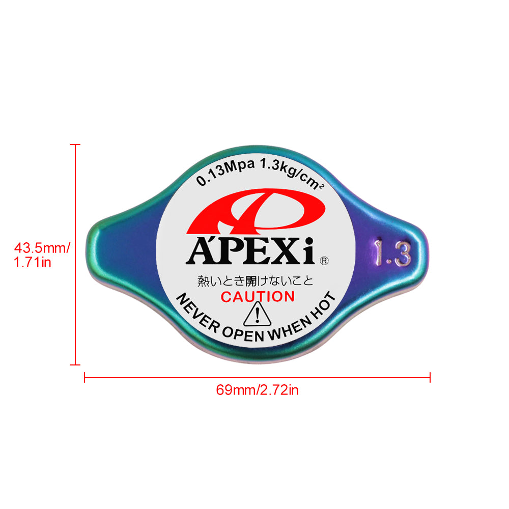 Brand New JDM 1.3bar 9mm APEXI Racing Neo Chrome Racing Cap High Pressure Radiator Cap For Universal