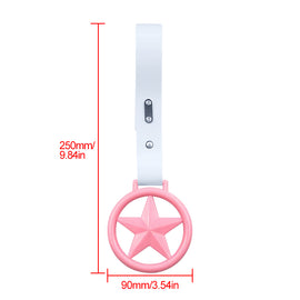 Brand New Round Star Pink JDM TSURIKAWA Ring Subway Train Bus Handle White Strap Charm Drift