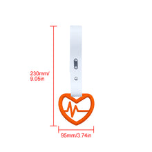 Load image into Gallery viewer, Brand New Heartbeats Orange JDM TSURIKAWA Ring Subway Train Bus Handle White Strap Charm Drift