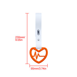 Brand New Heartbeats Orange JDM TSURIKAWA Ring Subway Train Bus Handle White Strap Charm Drift