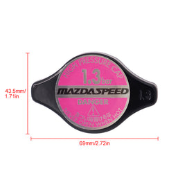 Brand New JDM 1.3bar 9mm MAZDASPEED Black Racing Cap High Pressure Radiator Cap For Universal