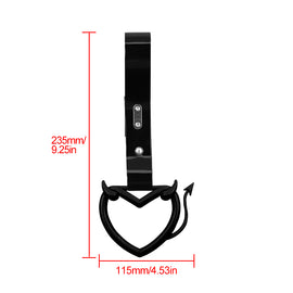 Brand New Devil Love Heart Black JDM TSURIKAWA Ring Subway Train Bus Handle Black Strap Charm Drift