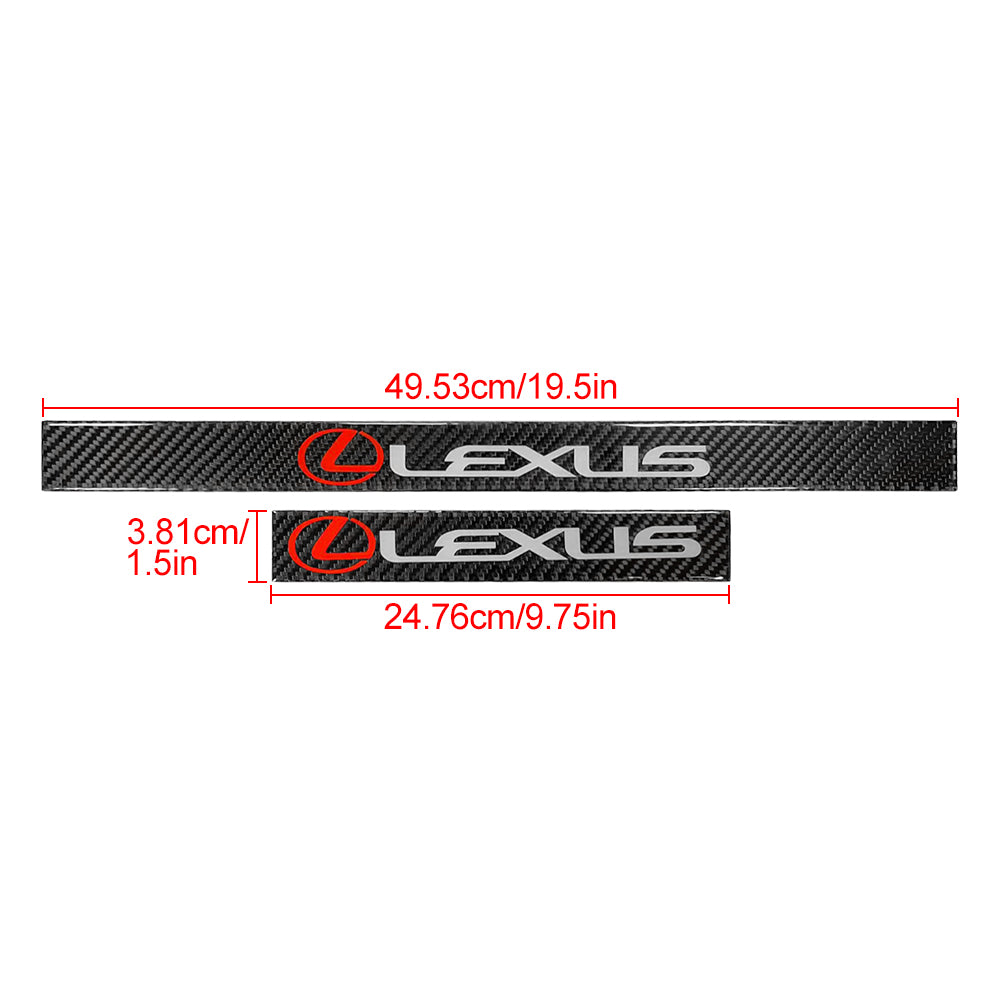 Brand New 4PCS Universal Lexus Real Carbon Fiber Black Car Door Scuff Sill Cover Panel Step Protector