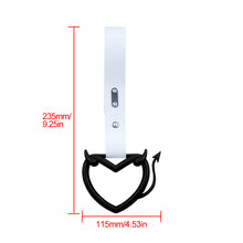 Load image into Gallery viewer, Brand New Devil Love Heart Black JDM TSURIKAWA Ring Subway Train Bus Handle White Strap Charm Drift
