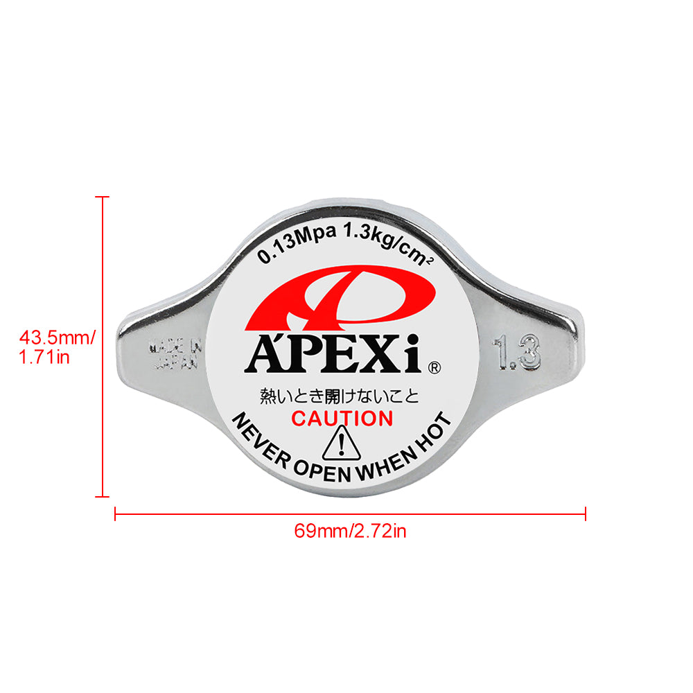 Brand New JDM 1.3bar 9mm APEXI Racing Chrome Racing Cap High Pressure Radiator Cap For Universal