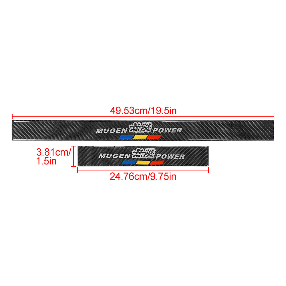 Brand New 4PCS Universal Mugen Power Real Carbon Fiber Black Car Door Scuff Sill Cover Panel Step Protector