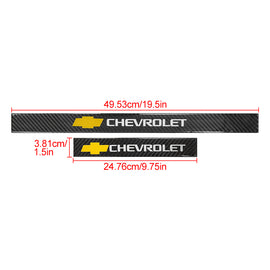 Brand New 4PCS Universal Chevrolet Real Carbon Fiber Black Car Door Scuff Sill Cover Panel Step Protector