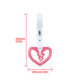 Brand New Pink Broken Heart Carbon Fiber JDM TSURIKAWA Ring Subway Train Bus Handle Strap Charm Drift