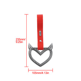 Brand New Devil Demon Heart Carbon Fiber JDM TSURIKAWA Ring Subway Train Bus Handle Strap Charm Drift