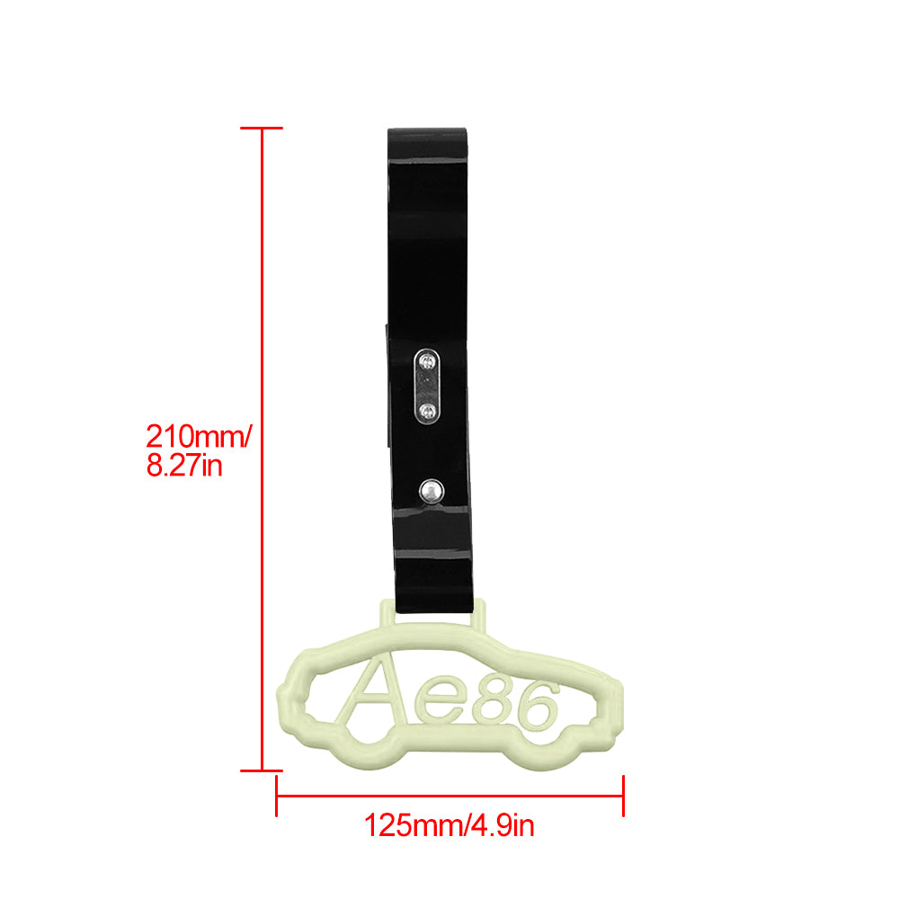 Brand New AE86 CAR Glow In The Dark Green JDM TSURIKAWA Ring Subway Train Bus Handle Black Strap Charm Drift