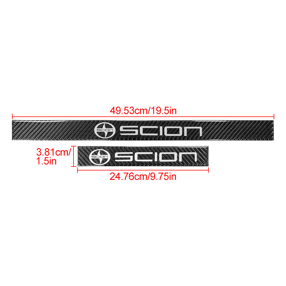 Brand New 4PCS Universal Scion Real Carbon Fiber Black Car Door Scuff Sill Cover Panel Step Protector