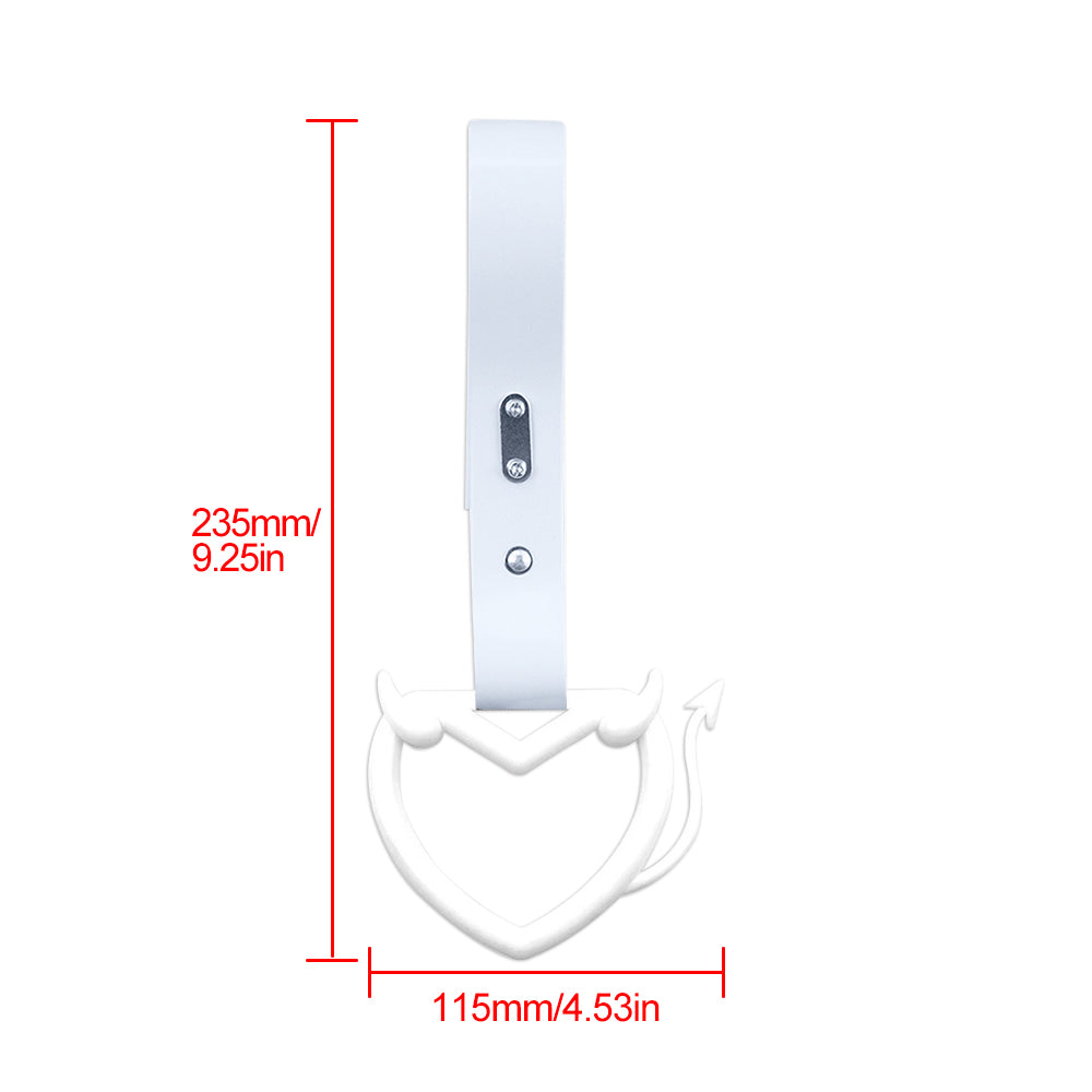 Brand New Devil Love Heart White JDM TSURIKAWA Ring Subway Train Bus Handle White Strap Charm Drift