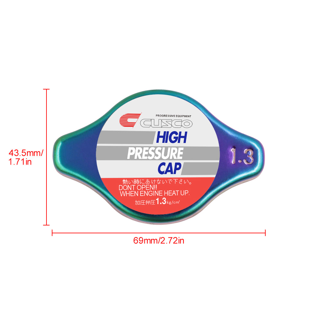 Brand New JDM 1.3bar 9mm Cusco Racing Neo Chrome Racing Cap High Pressure Radiator Cap For Universal