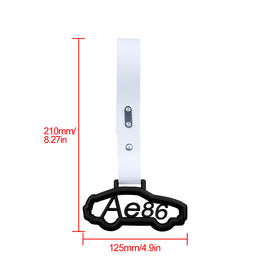 Brand New AE86 CAR Black JDM TSURIKAWA Ring Subway Train Bus Handle White Strap Charm Drift