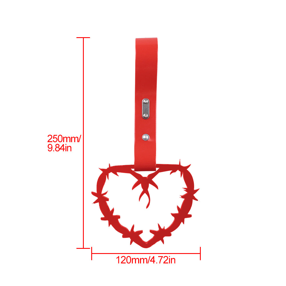 Brand New Barbed Wire Heart Red JDM TSURIKAWA Ring Subway Train Bus Handle Red Strap Charm Drift