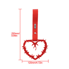 Brand New Barbed Wire Heart Red JDM TSURIKAWA Ring Subway Train Bus Handle Red Strap Charm Drift