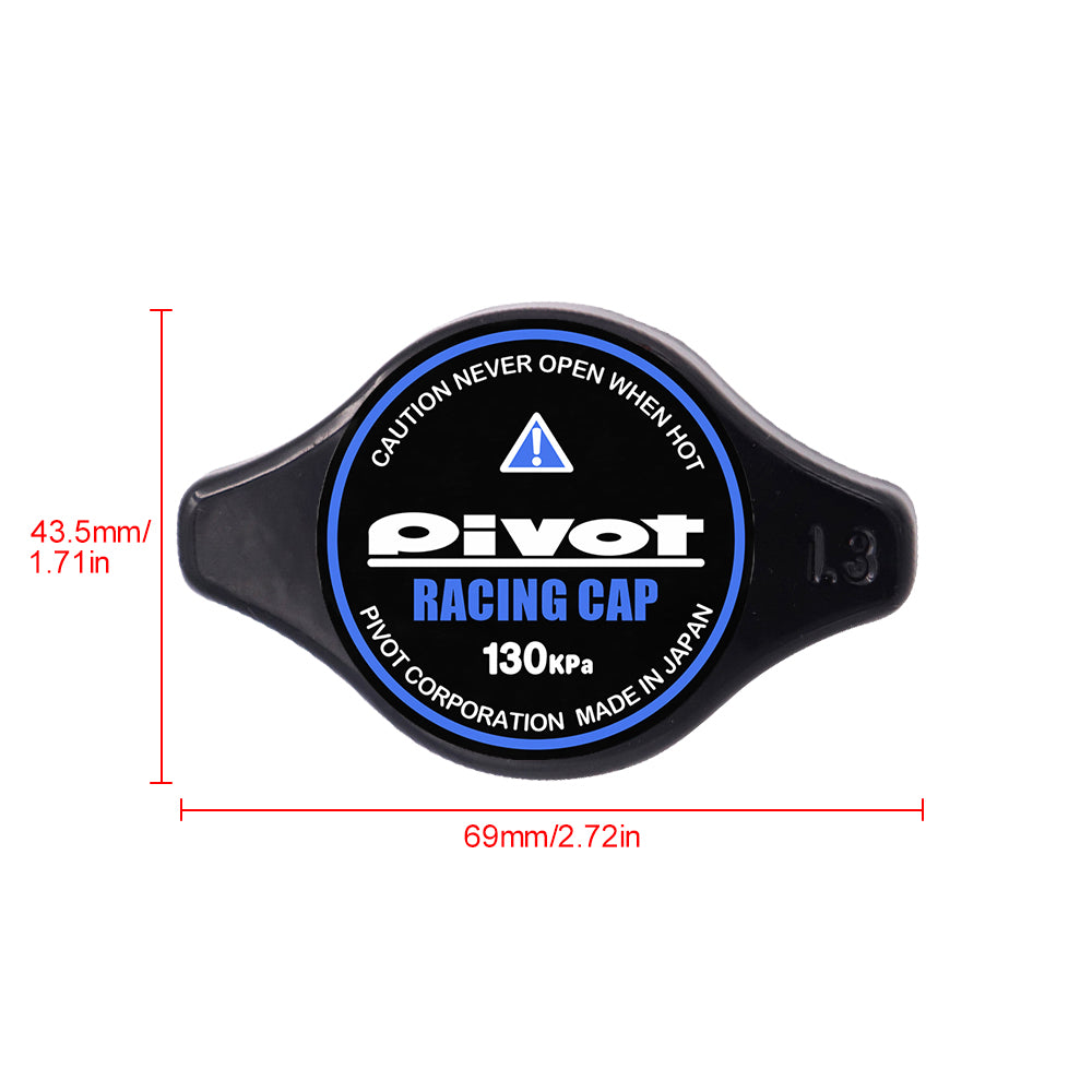 Brand New JDM 1.3bar 9mm Pivot Racing Black Racing Cap High Pressure Radiator Cap For Universal