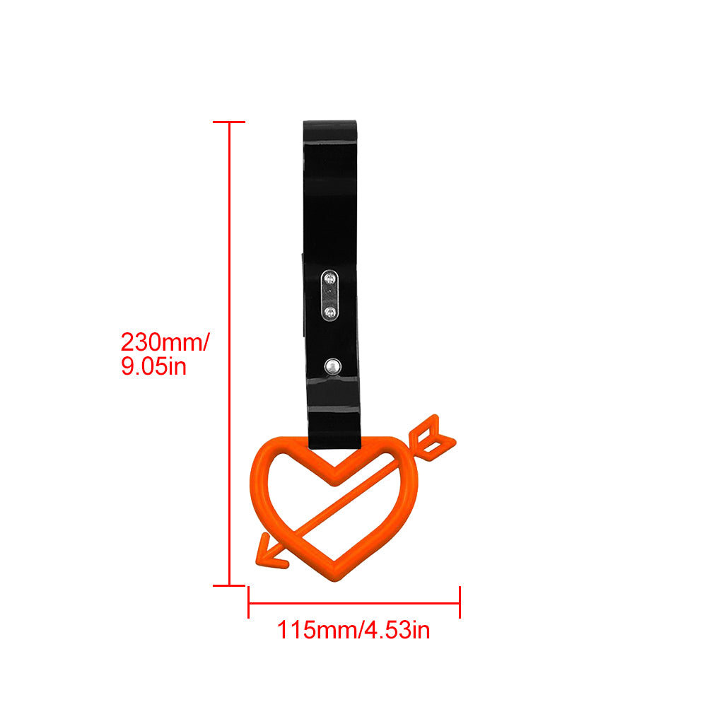 Brand New Arrow Heart Love Orange JDM TSURIKAWA Ring Subway Train Bus Handle Black Strap Charm Drift