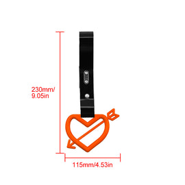 Brand New Arrow Heart Love Orange JDM TSURIKAWA Ring Subway Train Bus Handle Black Strap Charm Drift