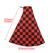 Load image into Gallery viewer, Brand New Universal Checkered Red Black Stitch Fabric Gear Manual Shifter Shift Knob Boot