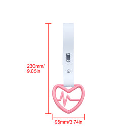 Brand New Heartbeats Pink JDM TSURIKAWA Ring Subway Train Bus Handle White Strap Charm Drift