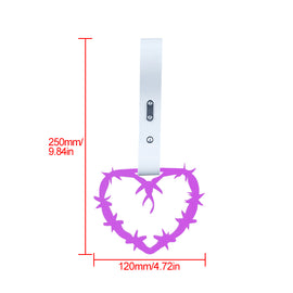 Brand New Barbed Wire Heart Purple JDM TSURIKAWA Ring Subway Train Bus Handle White Strap Charm Drift