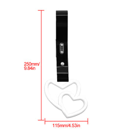 Brand New Double Love Heart White JDM TSURIKAWA Ring Subway Train Bus Handle Black Strap Charm Drift