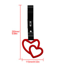 Load image into Gallery viewer, Brand New Double Love Heart Red JDM TSURIKAWA Ring Subway Train Bus Handle Black Strap Charm Drift