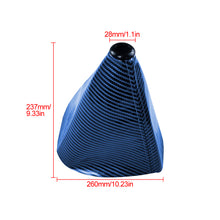 Load image into Gallery viewer, Brand New Universal GR SPORT Carbon Fiber Blue Leather PVC Style Black Stitch Leather Gear Manual Shifter Shift Knob Boot