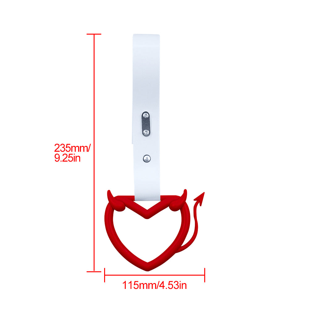 Brand New Devil Love Heart Red JDM TSURIKAWA Ring Subway Train Bus Handle White Strap Charm Drift